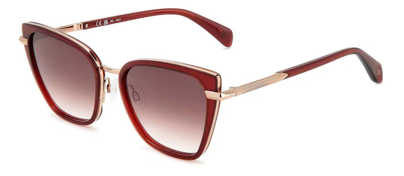 Rag & Bone RNB1057 Sunglasses - BURGUNDY
